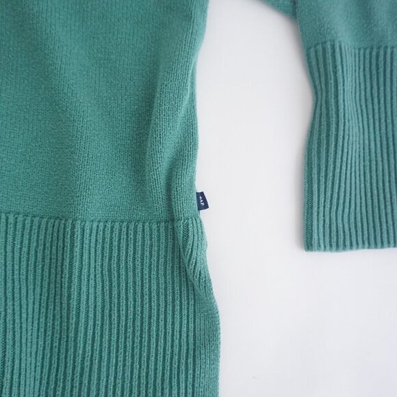 Vintage Gap Green Fine Knit Ribbed Lightweight Thick Cotton Sweater Large - Picture 6 of 10